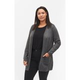 Zizzi - Gebreid Vest - Donkergrijs - Carrie