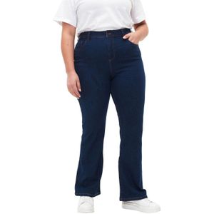 Zizzi - High Waist Bootcut Jeans - Donkerblauw - Denim