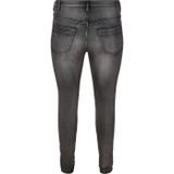 Zizzi - AMY - High Waist Slim Fit Jeans - Grey Denim - 5-Pocket Model