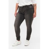 Zizzi - AMY - High Waist Slim Fit Jeans - Grey Denim - 5-Pocket Model