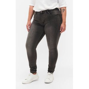 Zizzi - AMY - High Waist Slim Fit Jeans - Grey Denim - 5-Pocket Model