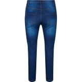 Zizzi - EMILY - Slim Fit Jeans - Dark Blue Denim - 5-Pocket Model