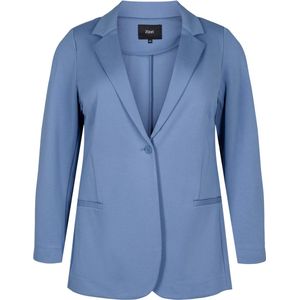 Zizzi Jmaddie Ls Blazer Dames Jas - Blue