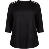 Zizzi - Pullover - Zwart - Dames - Ronde Hals - Lange Mouwen