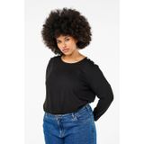 Zizzi - Pullover - Zwart - Dames - Ronde Hals - Lange Mouwen