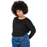 Zizzi - Pullover - Zwart - Dames - Ronde Hals - Lange Mouwen