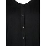 Zizzi - Vest - Zwart - Ronde Hals - Lange Mouwen - Knoopsluiting