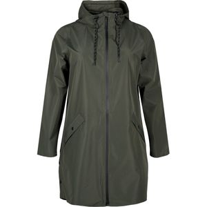 Zizzi - CAKLARA - Regenjas - Kaki - Ademend - Waterdicht - Met Capuchon