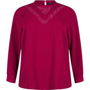 ZIZZI VKAMMA, L/S, BLOUSE Dames Blouse - Bordeaux - Maat S (42-44)