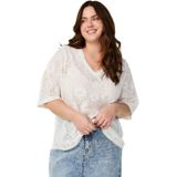 Zizzi - Blouse 'Hitta' - Ecru - Blouseshirt - Licht Transparant