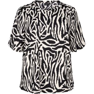 Zizzi - Blouse 'Talia' - Zwart/Wit - Blouseshirt