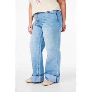 Zizzi - High Waist Wide Leg Jeans - Light Blue - Denim