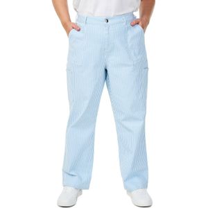 Zizzi - Wide Leg High Waist Broek - Blauw - Cargo Jeans