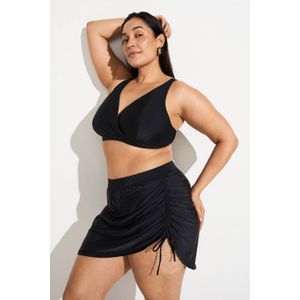 Zizzi - Bikinirokje - Zwart - Met Aangehecht Broekje - Verstelbaar in Hoogte