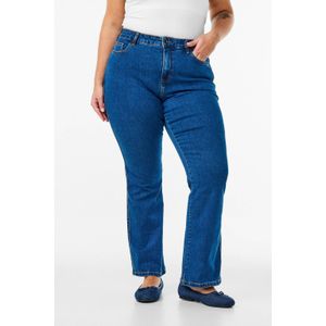 Zizzi - High Waist Bootcut Jeans - Donkerblauw - Stretchdenim