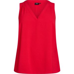 Zizzi - Mfikka - Top - Rood - V-hals - Mouwloos
