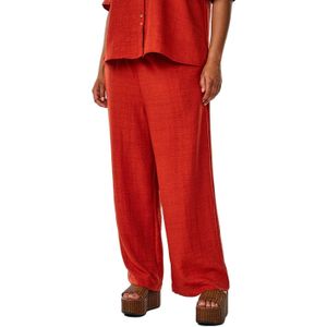 Zizzi - Wide Leg High Waist Broek - Rood