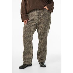 Zizzi - High Waist Straight Leg Jeans - Bruin