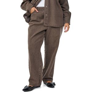 Zizzi - Straight Leg Jeans - Bruin - Regular Waist - Rechte Pijpen