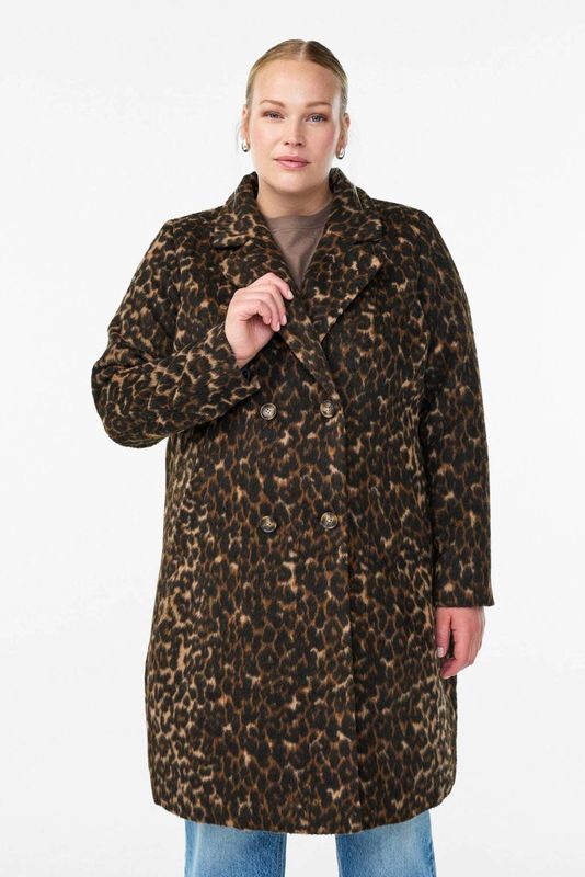 Zizzi - Manteljas - Zwart - Dames - Reverskraag - Lange Mouwen