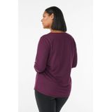 ACTIVE By Zizzi - Sportshirt - Donkerrood - Damesmodel - Driekwartsmouwen