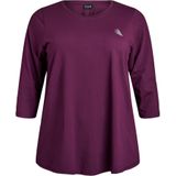 ACTIVE By Zizzi - Sportshirt - Donkerrood - Damesmodel - Driekwartsmouwen