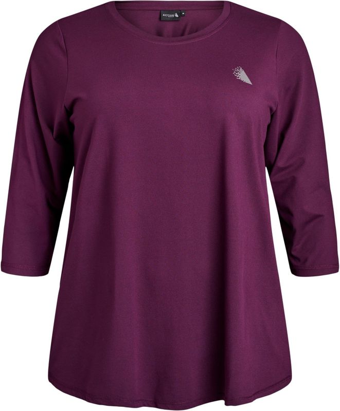 ACTIVE By Zizzi - Sportshirt - Donkerrood - Damesmodel - Driekwartsmouwen