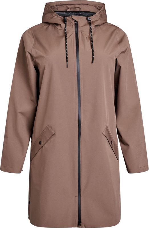 Zizzi - Tussenmantel - Ombregrijs - Regenjas - Waterdicht