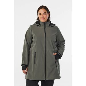 Zizzi - Softshell Jas - Groen - Dames - Met Capuchon