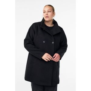 Zizzi - Manteljas - Zwart - Dames - Double Breasted Sluiting