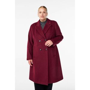 Zizzi - Wollen Manteljas - Donkerrood