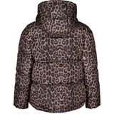 Zizzi - Calea - Gewatteerde Jas - Bruin / Zwart - Met Capuchon en Ritssluiting