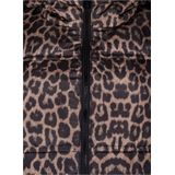 Zizzi - Calea - Gewatteerde Jas - Bruin / Zwart - Met Capuchon en Ritssluiting