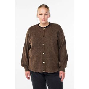 Zizzi - CAVISTA - Gebreid Vest - Bruin