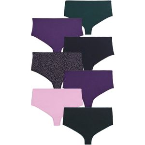 Zizzi - LWEEK - Hipster - Set van 7 - Paars Roze Zwart