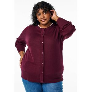 Zizzi - Gebreid Vest - Ronde Hals - Lange Mouwen