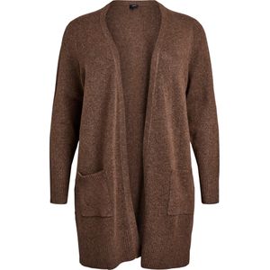 Zizzi - Casunny - Gebreid Vest - Bruin - Gerecycled Materiaal