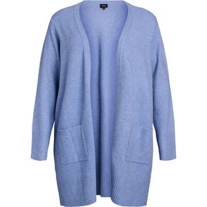 Zizzi - CASUNNY - Gebreid Vest - Polyester - Lange Mouwen