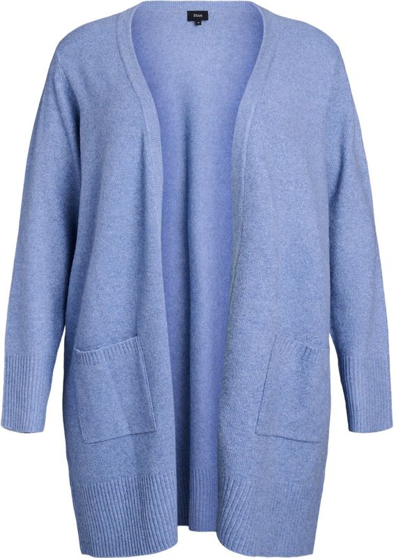 Zizzi - CASUNNY - Gebreid Vest - Polyester - Lange Mouwen