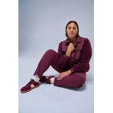Active by Zizzi - AOPHELIA - Fleece Jas - Wijnrood - Losse Pasvorm