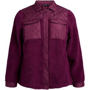 Active by Zizzi - AOPHELIA - Fleece Jas - Wijnrood - Losse Pasvorm