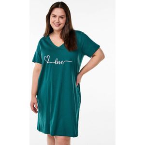 Zizzi - MALBA - Nachthemd - Groen