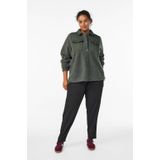 Active by Zizzi - AOPHELIA - Fleece Jas - Olijfgroen/Jade Groen - Losse Pasvorm