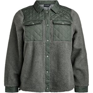 Active by Zizzi - AOPHELIA - Fleece Jas - Olijfgroen/Jade Groen - Losse Pasvorm