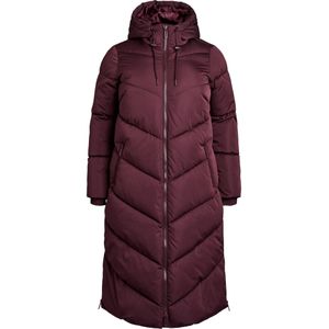Zizzi - Canordic - Gewatteerde Jas - Wijnrood - Met Capuchon en Ritszakken