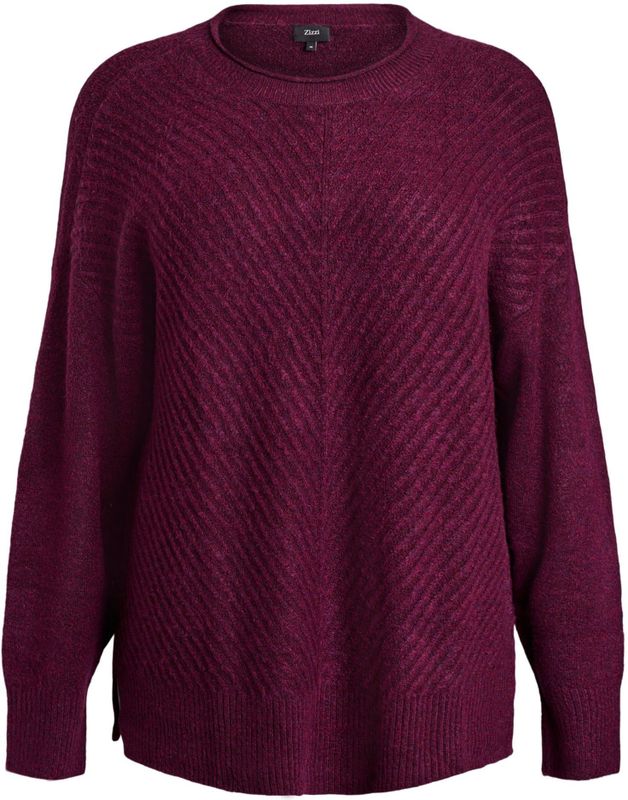 Zizzi - Gebreide Trui - Aubergine