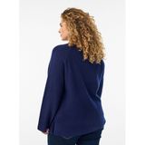 Zizzi - Sweater - Donkerblauw - Met Wol