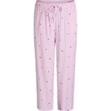 Zizzi - Pyjamabroek - Bessen/Pink/Wit - Lang/maxi - Viscose - Gestreept