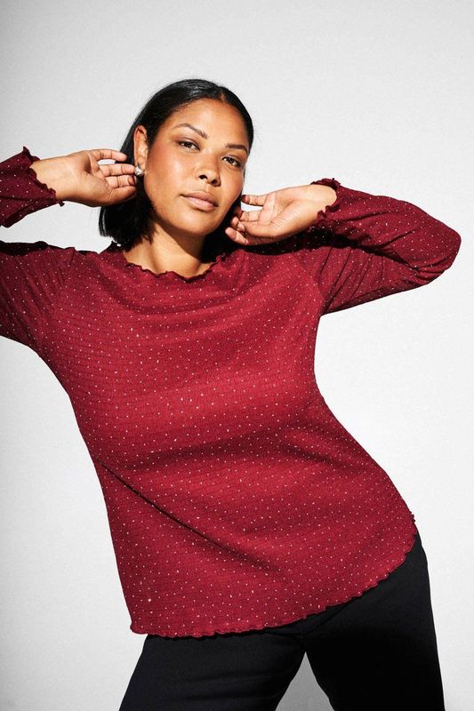 Zizzi - Peplum Top - Donkerrood