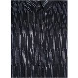 Zizzi - Blouse - Zwart - Polyester - Rechte Mouwen - Knoopsluiting